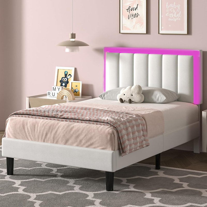 Lit plateforme Breella, Blanc, Lit simple
