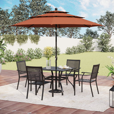 Leonard 4-Person Patio Dining Set with Cushions