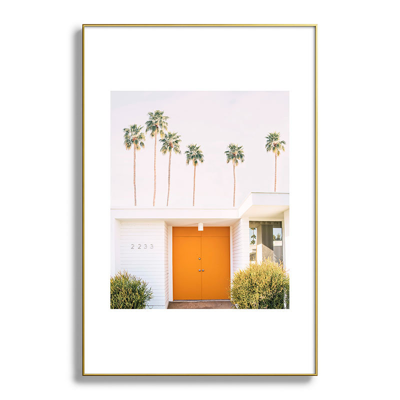 Palm Springs encadré sur papier, Or, H 36 po x l 24 po