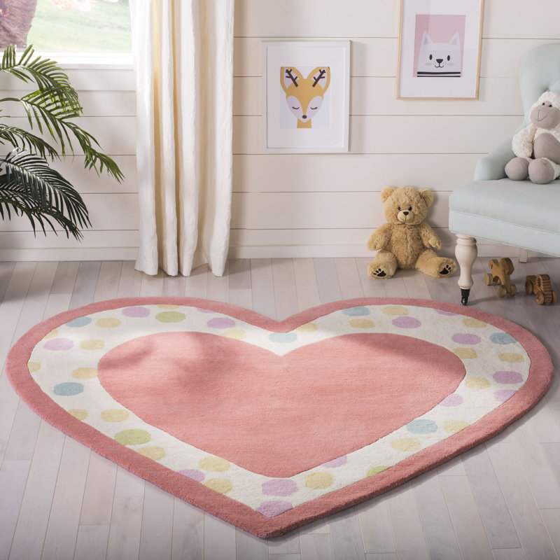 Tapis pivoine en laine touffeté à la main, Rectangle 4 pi x 4 pi 6 po