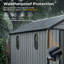 Outdoor Resin Storage Shed, Heavy-Duty Plastic Shed with Reinforced Floor, Windows & Mesh Vents, Lockable Door, Garden Shed