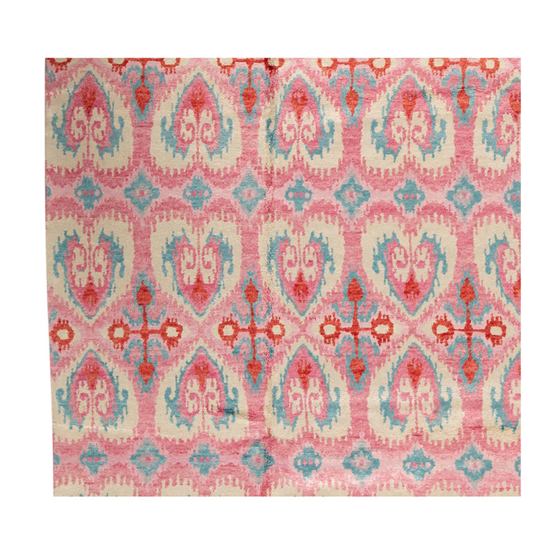 Hand Woven Wool Ikat Area Rug