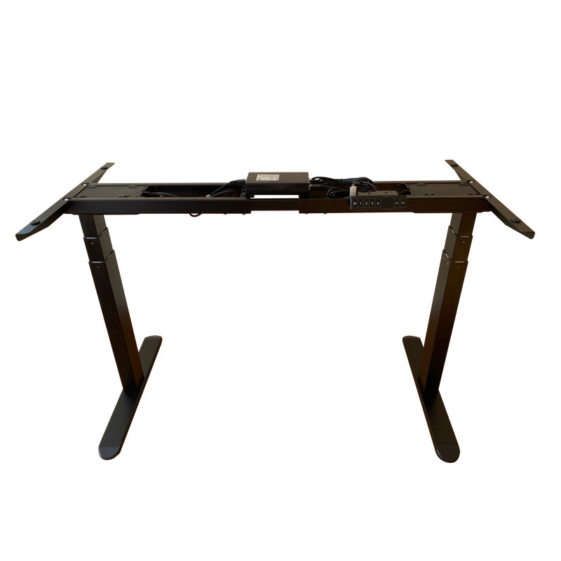 Electric Height Adjustable Desk Leg, 3-Stage, Black