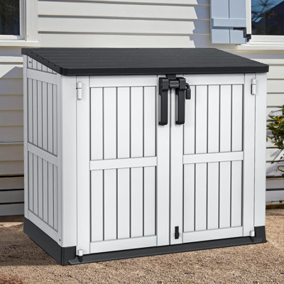 Olilawn Resin Tool Shed, 36 Cubic Feet Waterproof Outdoor Horizontal Storage, Weatherproof Utility Shed With Trash Vent And Lockable Door, Garden Tool by olilawn