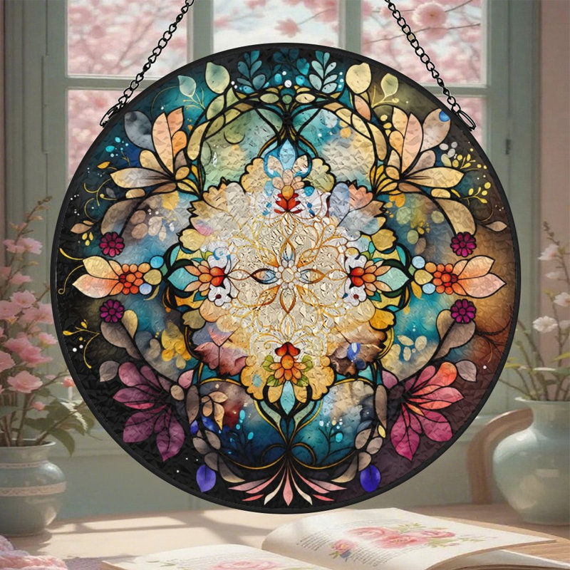 Vitrail vibrant pour vitrail pour fenêtre, 3,5 x 3,5 po (9 x 9 cm)