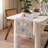 Grey Floral Print Tassel Cotton Blend Unique Botanical Design Table Runner 14" W X 71" L