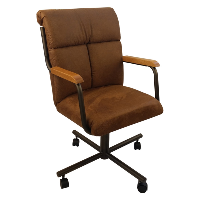 19'' H Upholstered Oak Armchair