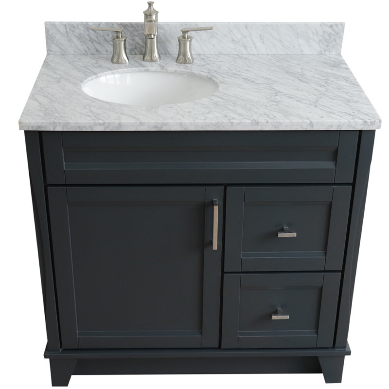 Ensemble de meuble-lavabo simple 37 po Soleia, Gris foncé