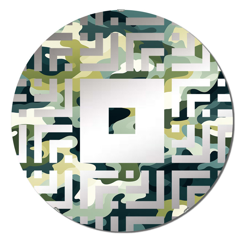Rétro miroir mural rétro Camo Nostalgia, 23,6 po x 23,6 po