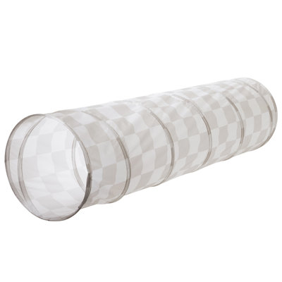 Recycled Fabric Play Tunnel/checkerboard/beige
