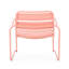 Chaise de style moderne corail, l 26,45 po x P 24,19 po, H 24,85 po, structure extérieure en métal