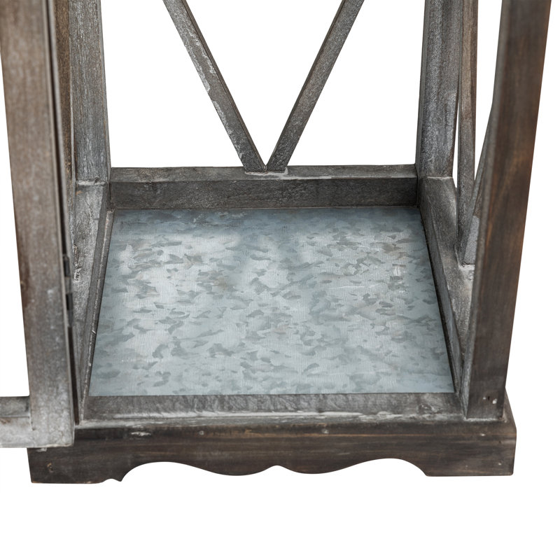 Medders Farmhouse Diamond Antique Tabletop Lantern Set, Black
