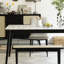 Banc de salle à manger en bois de chêne noir de style moderne avec détails en rotin, banc moderne pour la chambre à coucher, banc d'entrée, banc en rotin pour le salon (l 39,37 po x P 11,02 po x H 16,92 po)-623298838