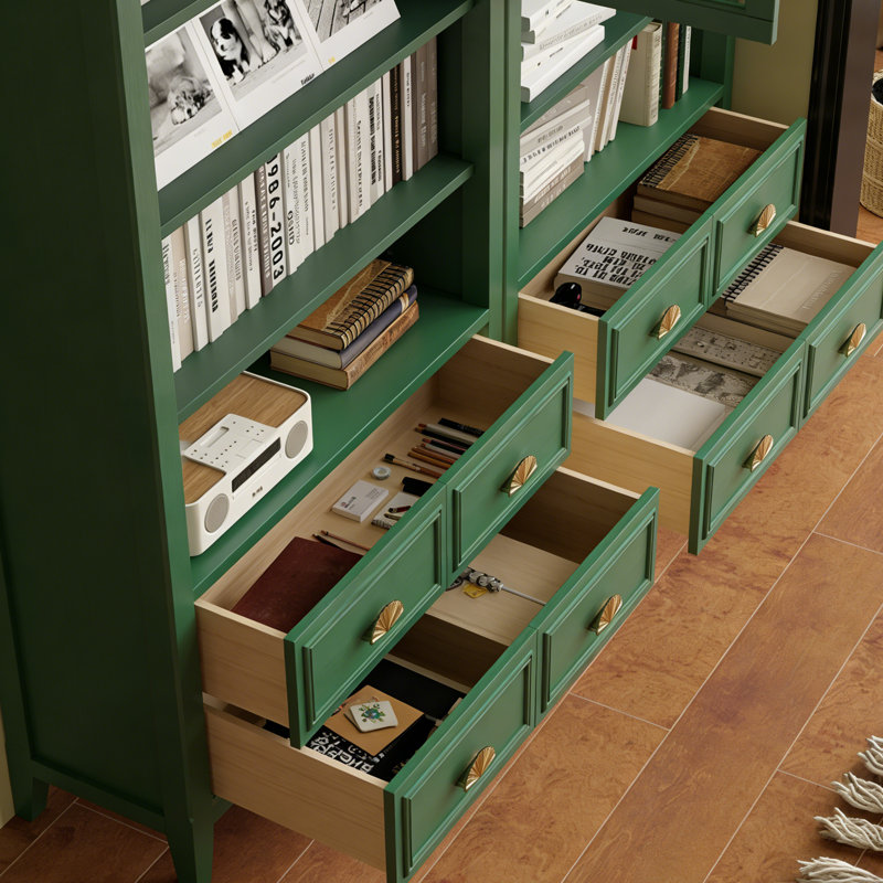 Bibliothèque de salon verte