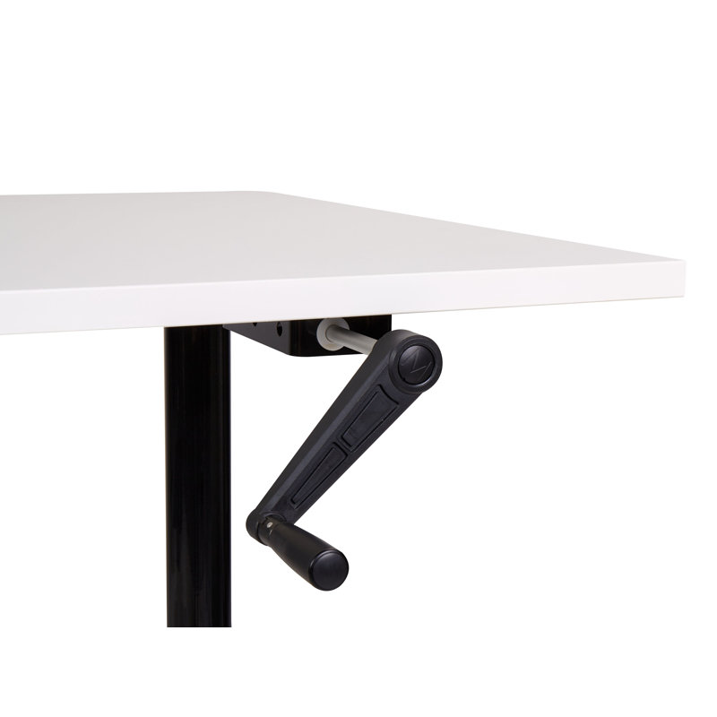Amarianna Adjustable Metal Base Standing Desk, White, 119cm H x 160cm W x 72cm D, Black