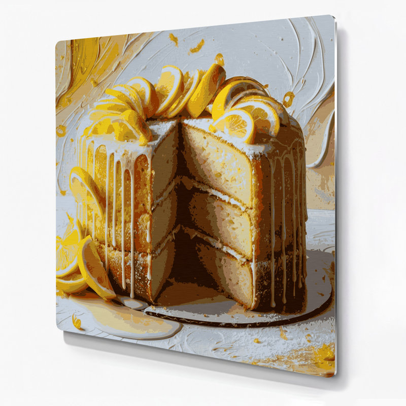 Art mural en métal beige, Desserts, H 12 po x l 12 po