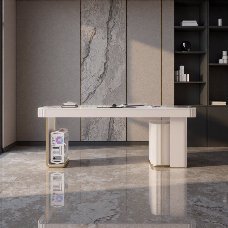 Bureau moderne en ardoise - luxe clair, H 29,5 po x l 55,1 po x P 27,6 po