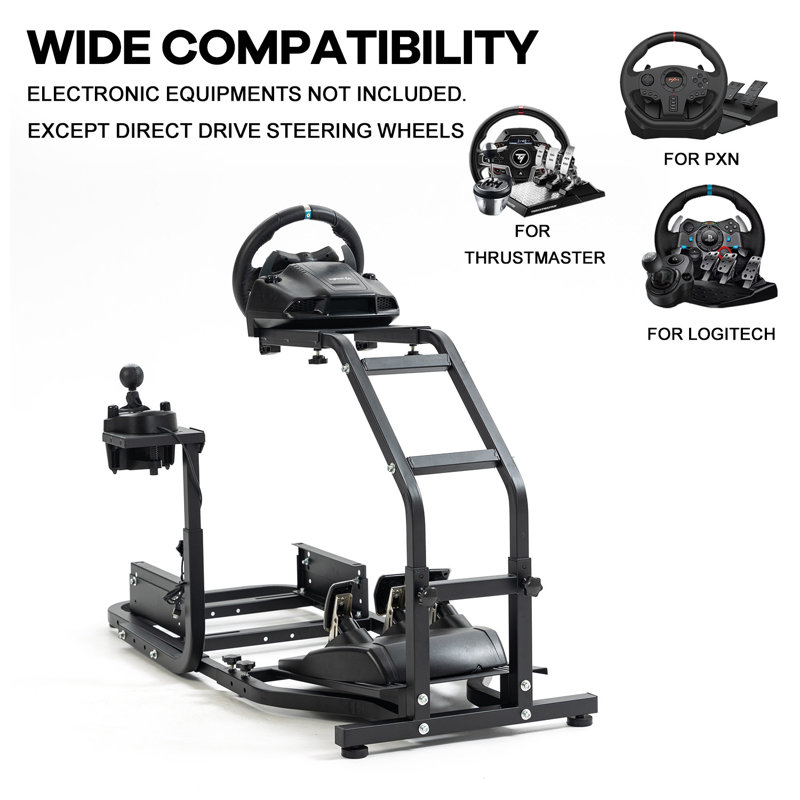 Adjustable Racing Simulator Cockpit – Compatible with Logitech G25, G27, G29, G920, G923 & Thrustmaster T300 (Steering Wheel, Pedals & Seat Not Included)
