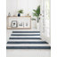 Tapis uni / rayé bleu foncé Carlotta-71262703