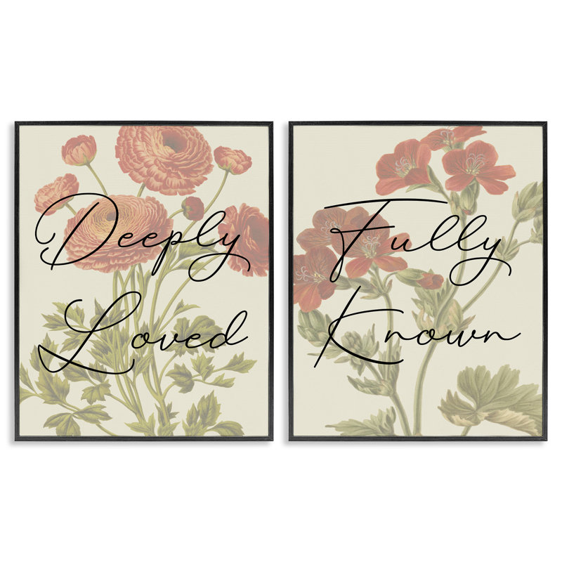  «Lived & Known Florals», ensemble de 2 giclées par Daphne Polselli, H 20 po x l 16 po, Giclée encadrée noir minuit