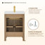 Meuble-lavabo simple Lala de 24 po avec lavabo intégré en céramique blanche (sans miroir)-1261318823