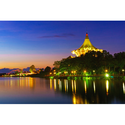 Kuching Waterfront by DigitalShooter - Wrapped Canvas Print