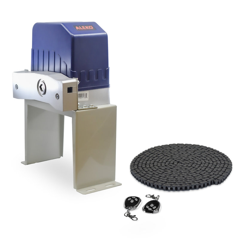 Heavy-Duty Aluminum and Blue Sliding Gate Opener with Remote