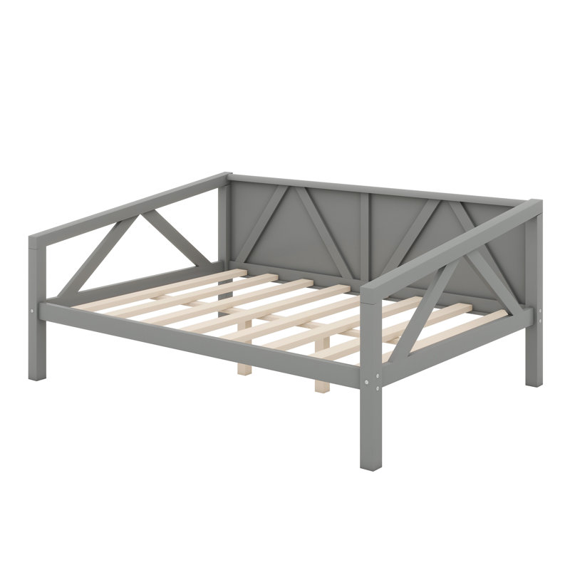Daybed With Wood Slat Support, Gray