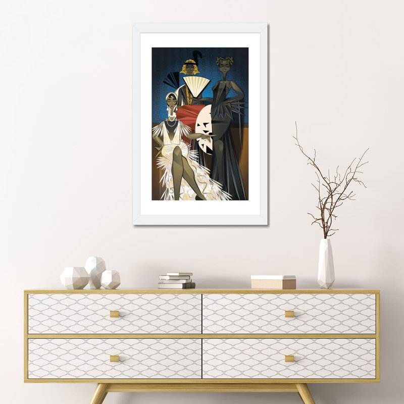 « Harlem nights » par Jaleelcampbell-impression, H 24 po x l 16 po x P 1 po, Papier encadré blanc