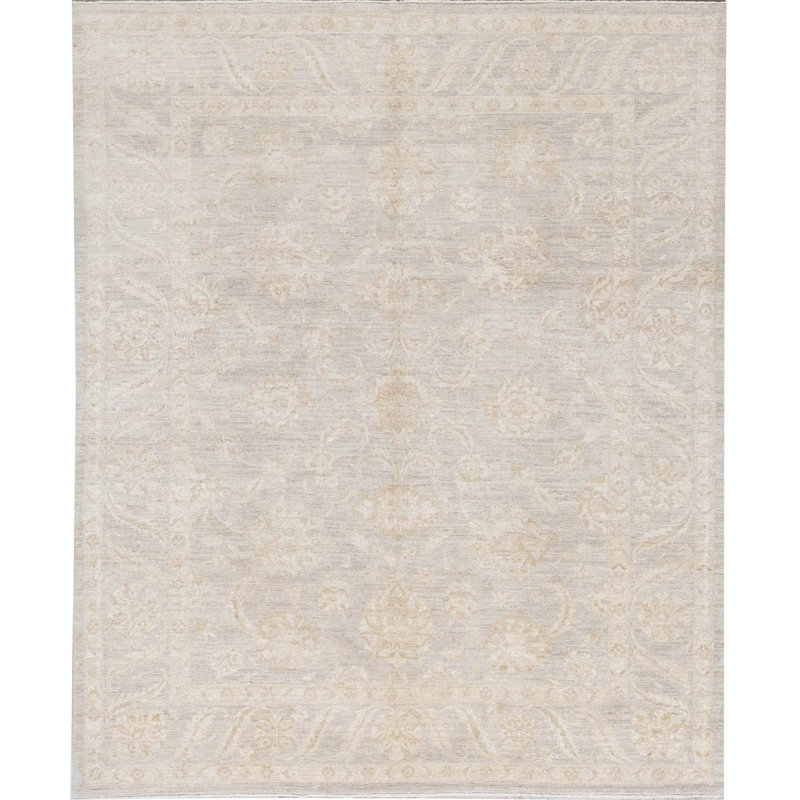 Hand-Knotted High-Quality Beige Area Rug