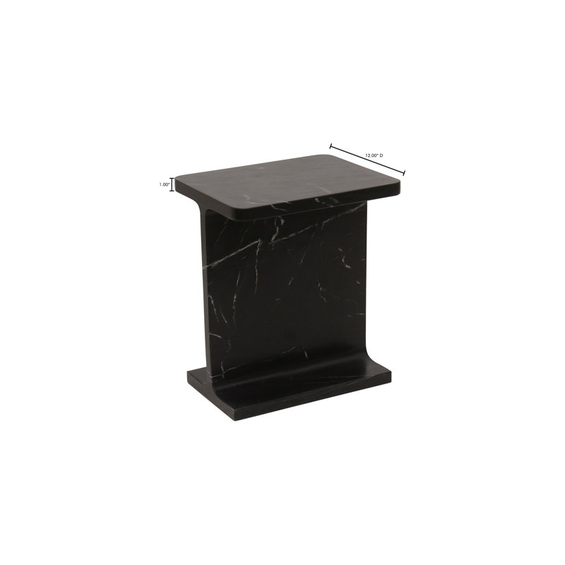 Marble End Table, Black