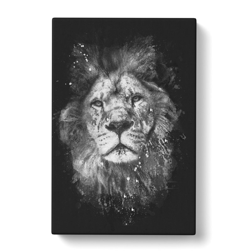 View Of A Lion Paint Splash - Wrapped Canvas Print, 76cm H x 50cm W x 3cm D