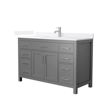 Meuble-lavabo simple autoportant 54 po avec plateau en quartz Beckett