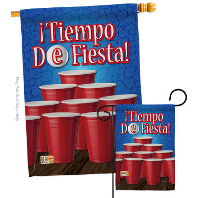 Tiempo de fiesta ! 40 x 28 po de polyester à 2 côtés impressions décoratives ensemble de drapeau