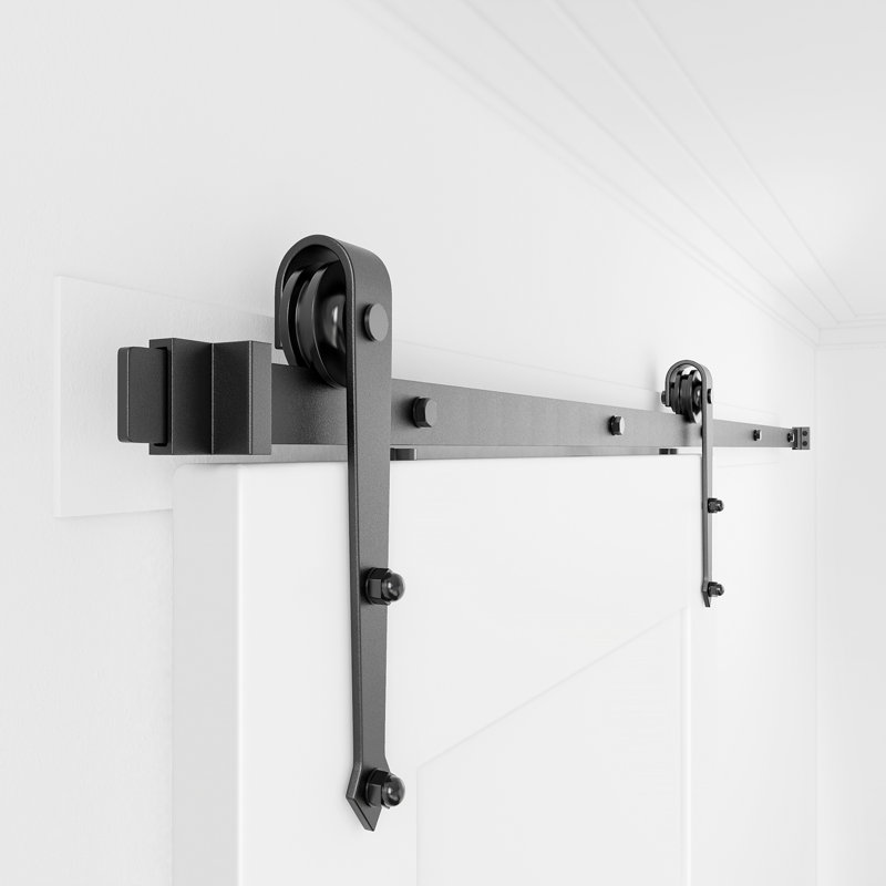 60-inch Matte Black Steel Sliding Barn Door Hardware Kit