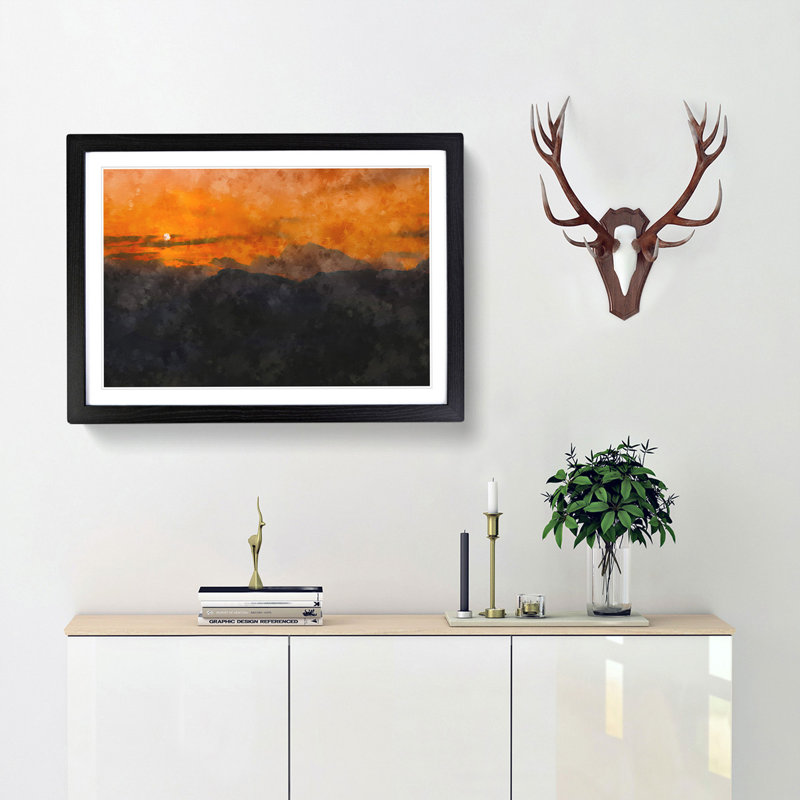 The Sunthe Mountains - Framed Print, Black Framed, 45cm H x 63cm W x 2cm D