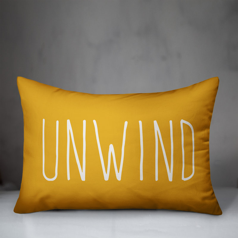 Yes! Textual Outdoor Reversible Throw Pillow, Yellow
