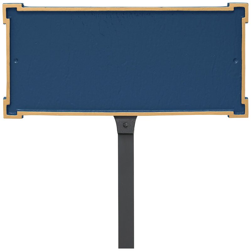 New Yorker 1-Line Lawn Address Sign, Yes, Sea Blue/Gold