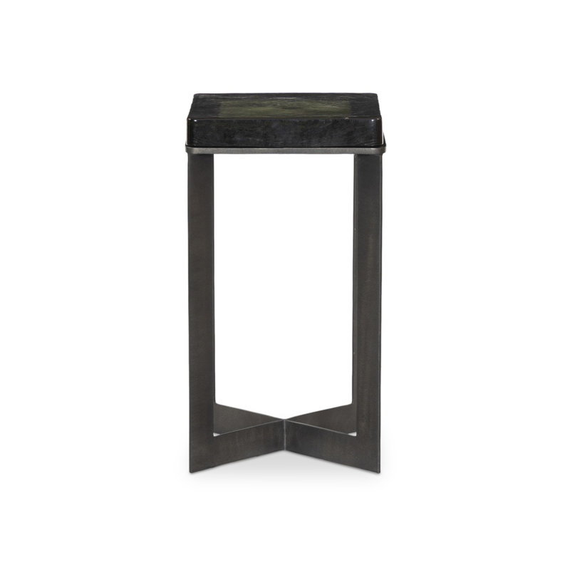 Lennie End Table, Burnished Charcoal, Moss