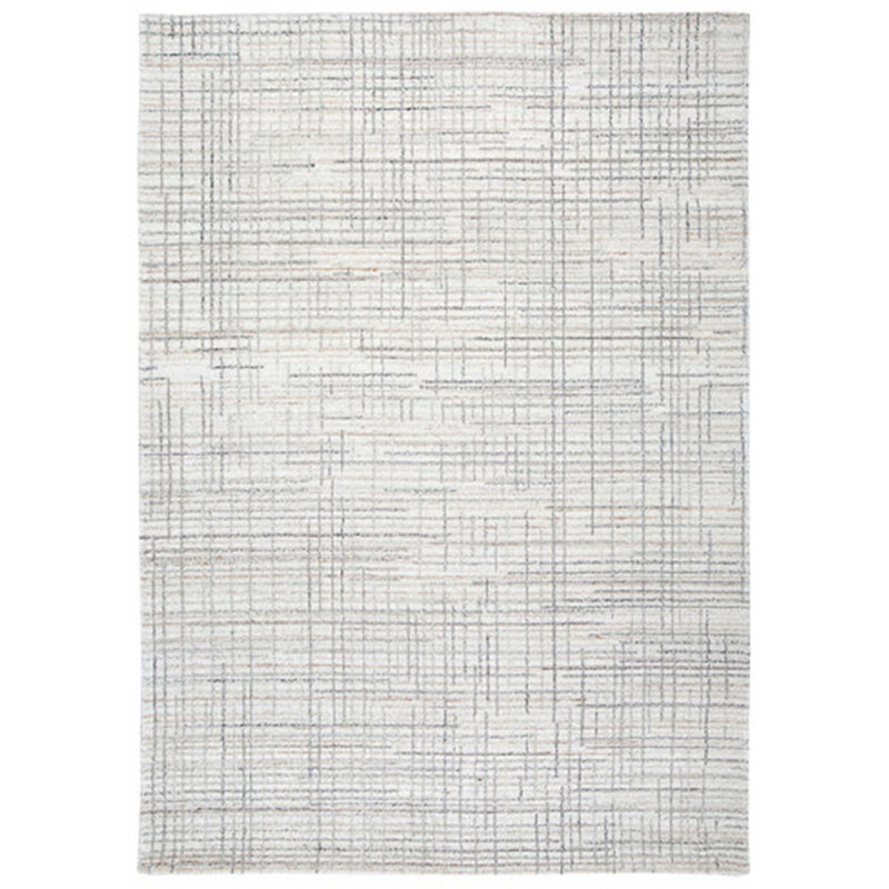 Stena 8 X 10 Inch Large Area Rug, Hand Tufted Abstract Pattern, Ivory Gray