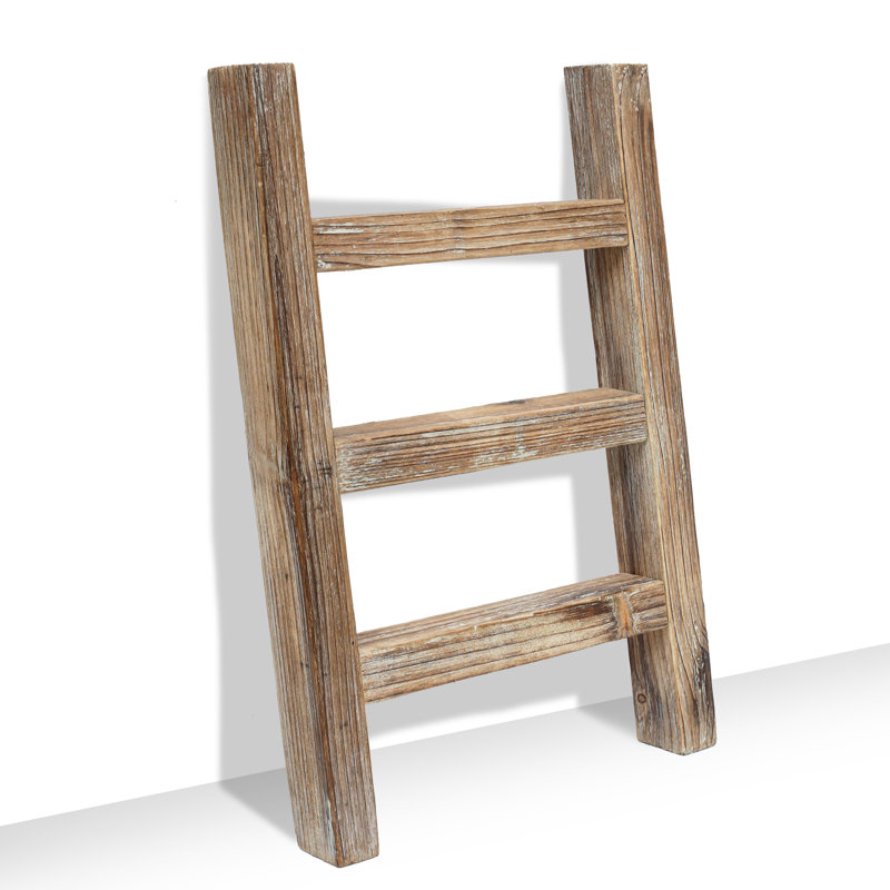 Échelle à serviette en bois pour comptoir, Brun