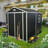 Storage shed with window and air vents