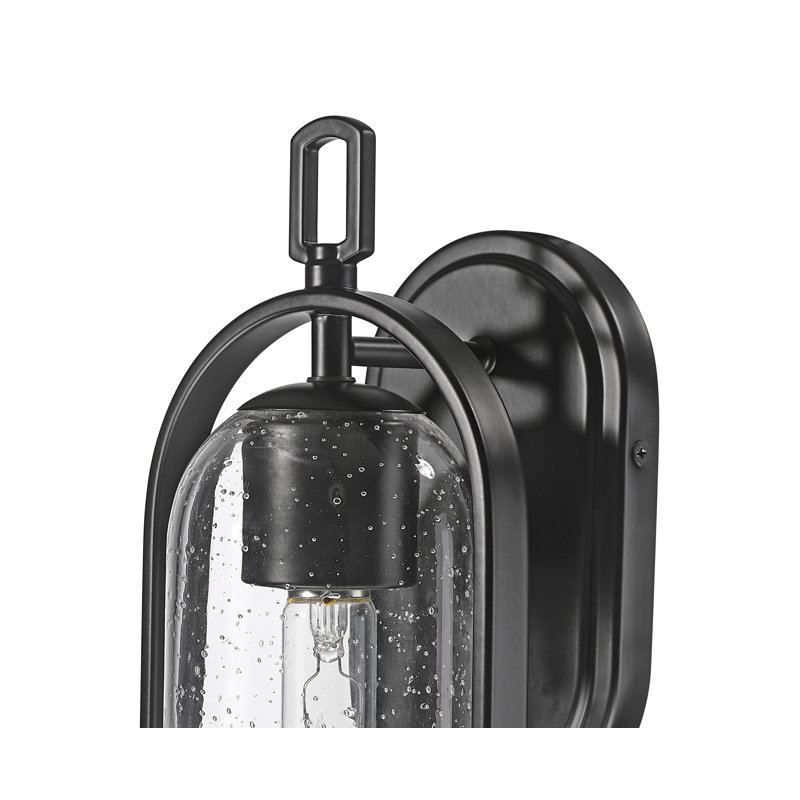 Amberlie 15.25" High 1-Light Outdoor Wall Sconce - Powder Coated Black