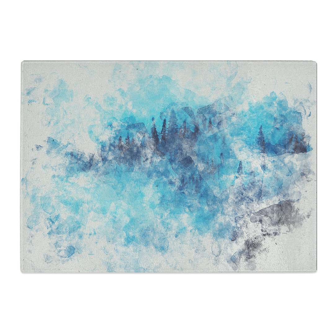 Tempered Glass a Mist over the Forest Watercolour Chopping Board