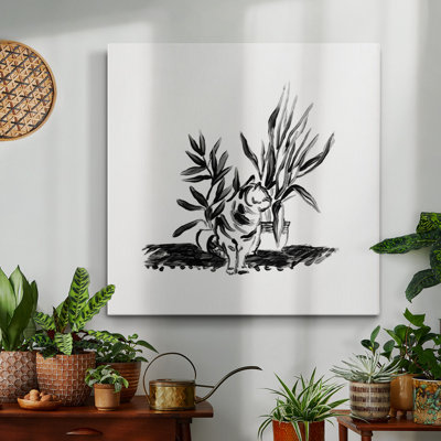 Toile tendue avec châssis Purrfect House Plants II-Premium - prête à être accrochée