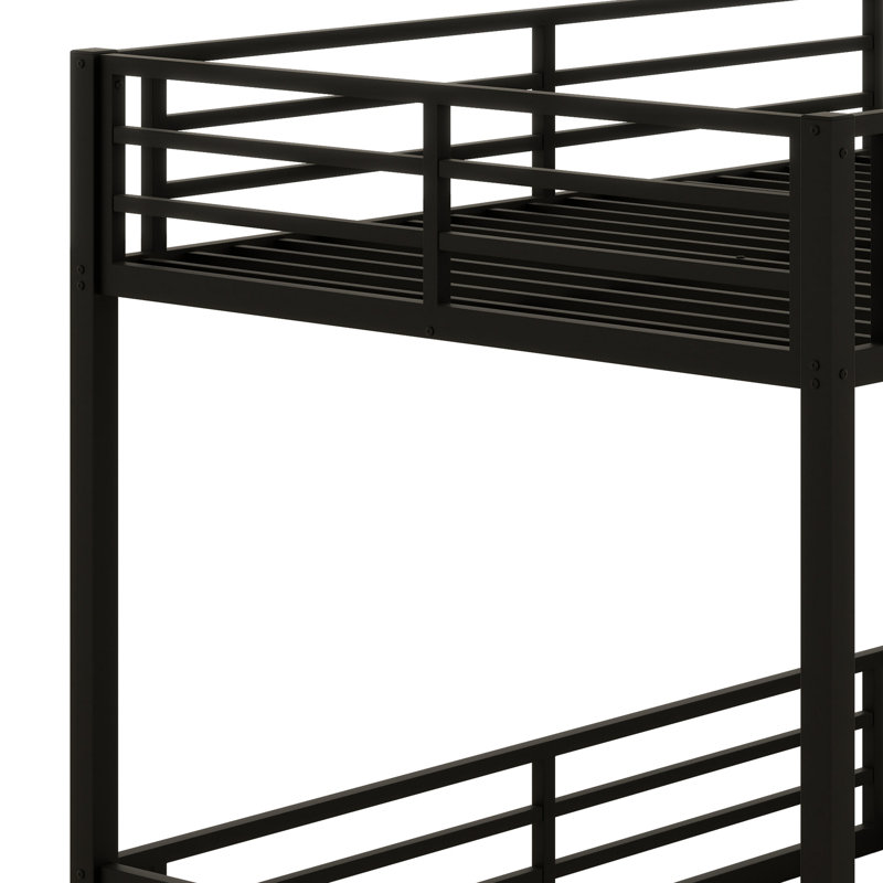 Metal Bunk Bed,Floor Bunk Bed Frame,Heavy-Duty Bunk Bed For Kids, Teens, Adults, Noise-Reduced Design