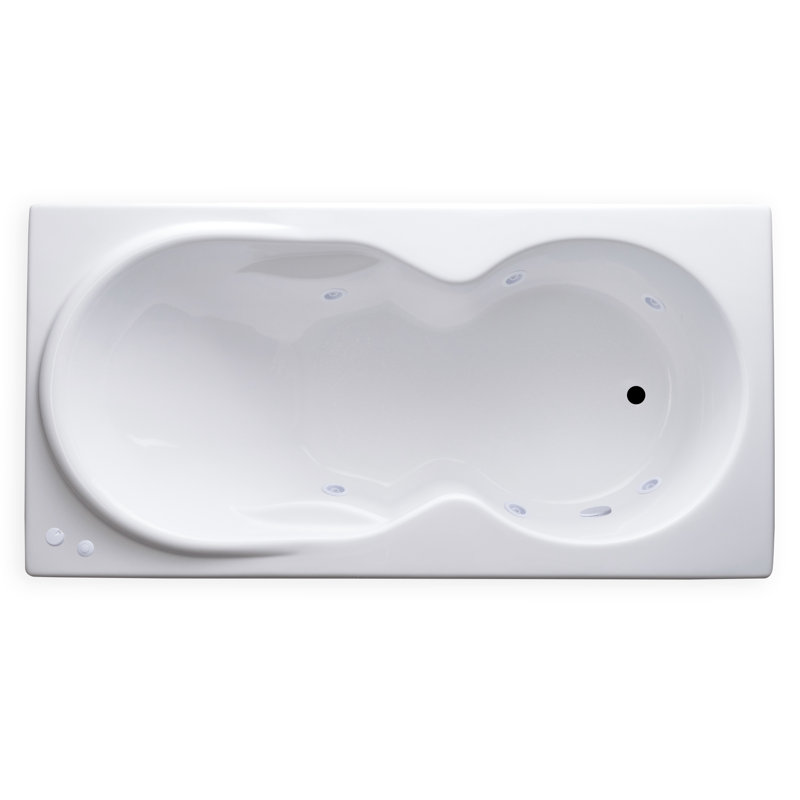 72'' x 36'' Drop-In Whirlpool Acrylic Bathtub, Right