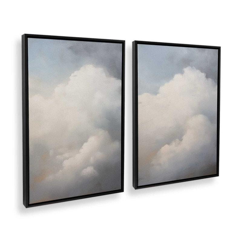 Nimbus Dream, ensemble de 2 toiles encadrées, Cadre flottant noir satiné, H 36,75 po x l 49,5 po x P 1,75 po