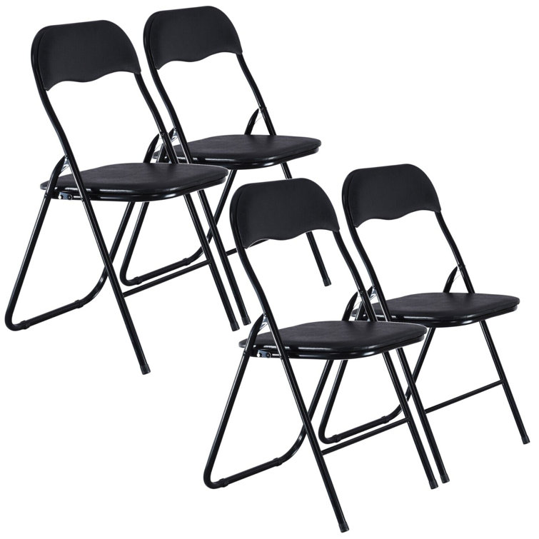 Naveeda Upholstered Padded Stackable Folding Chair Folding Chair Set