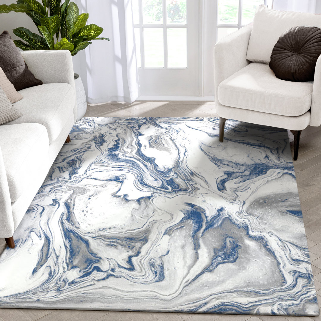 Well Woven Cairo Fay Abstract Modern Blue Rug